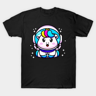 Cute Unicorn Astronaut Kawaii Chibi Children T-Shirt